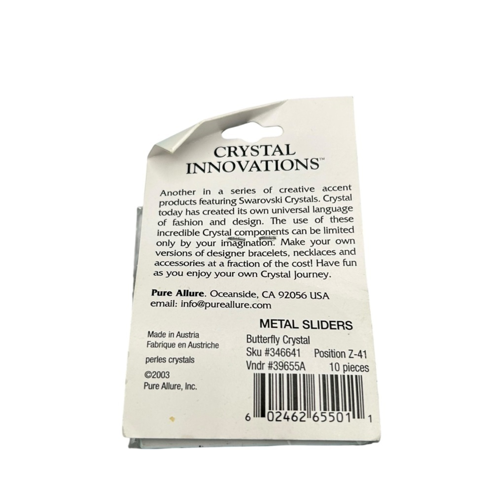 Crystal Innovations Swarovski Crystal Butterfly Metal Sliders 10pc Jewelry Makin - Picture 2 of 4